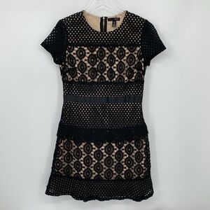 Aqua | Dresses | Aqua Lace Mock Neck Mini Dress | Poshmark